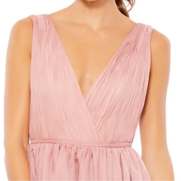 NWT IEENA for Mac Duggal Tiered Ruffle Chiffon High Low Gown Dress Blush Pink 4 - Picture 3 of 10